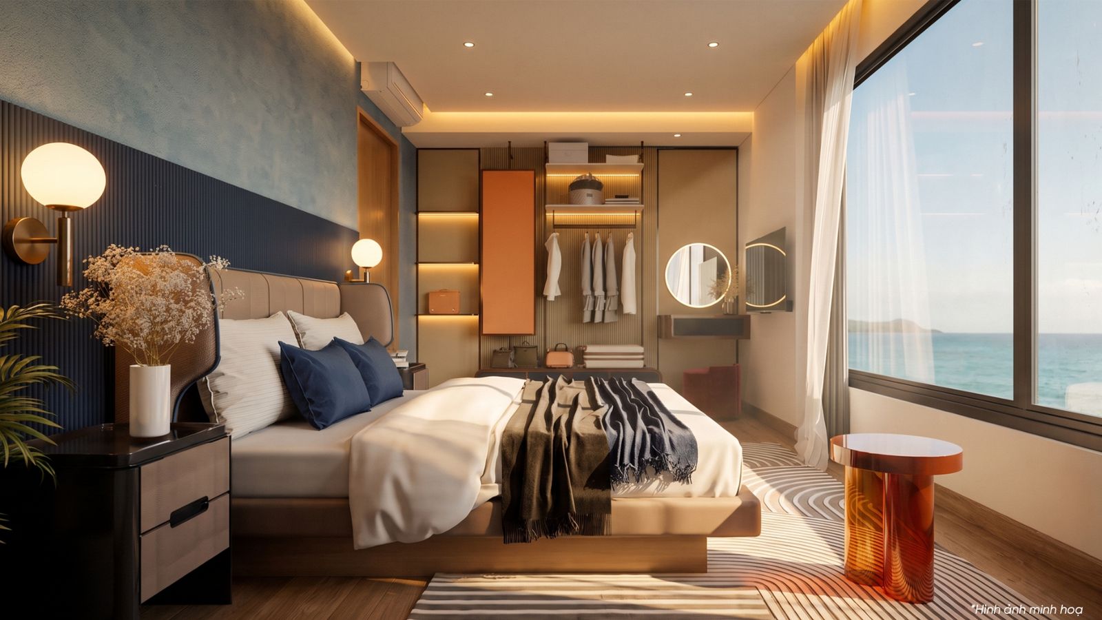 Bàn giao đầy đủ trang thiết bị cao cấp: từ sofa, giường đệm, tủ quần áo đến hệ bếp hiện đại và thiết bị vệ sinh cao cấp.