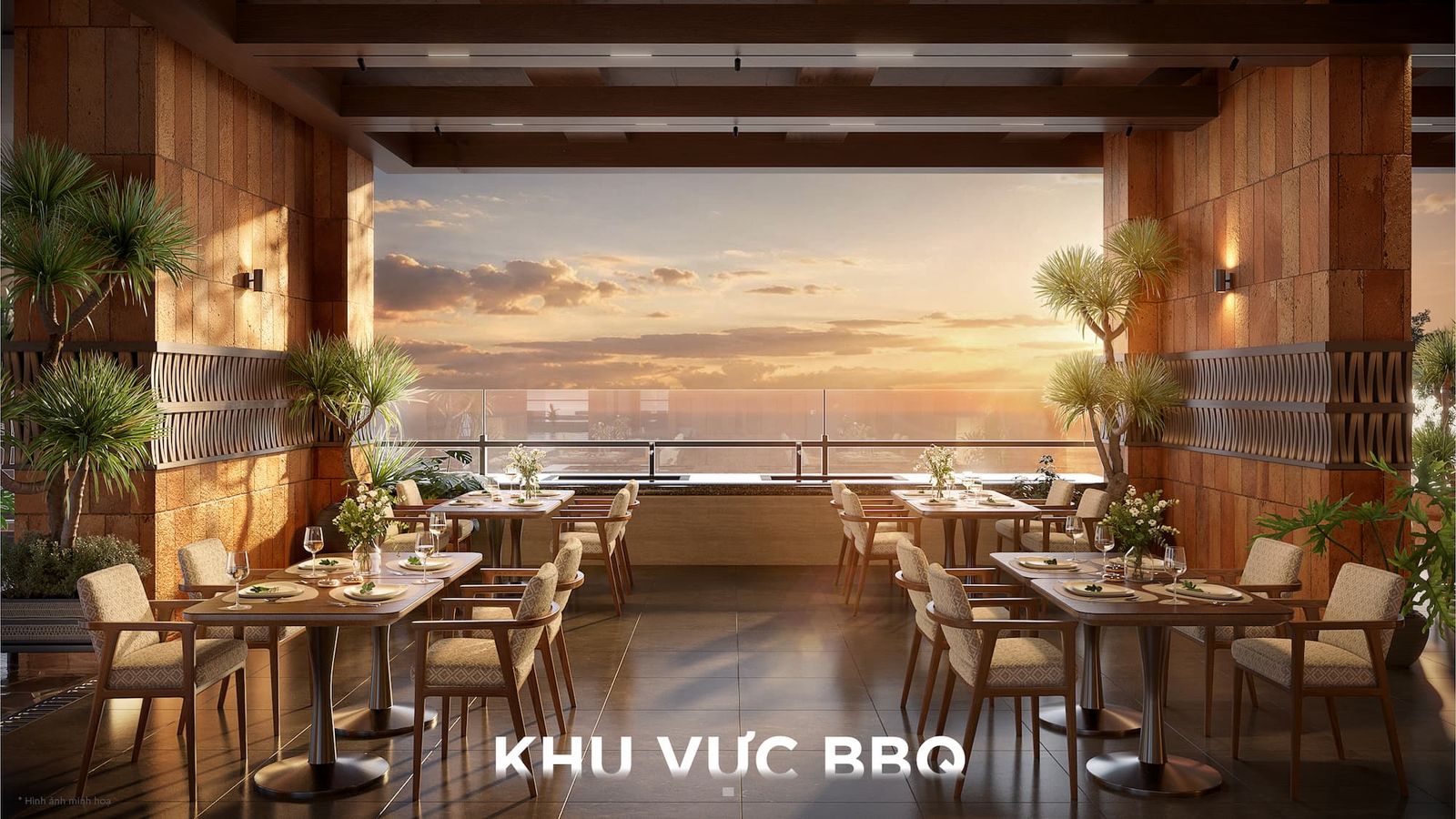 Khu vực BBQ Q’Terra Quy Nhơn hướng biển