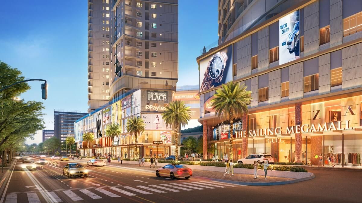 Trung tâm thương mại The Sailing Megamall tại khối đế dự án The Sailing Quy Nhơn